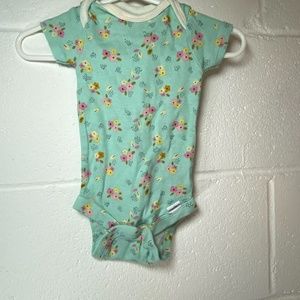 Gerber Mint Green Floral Onesie